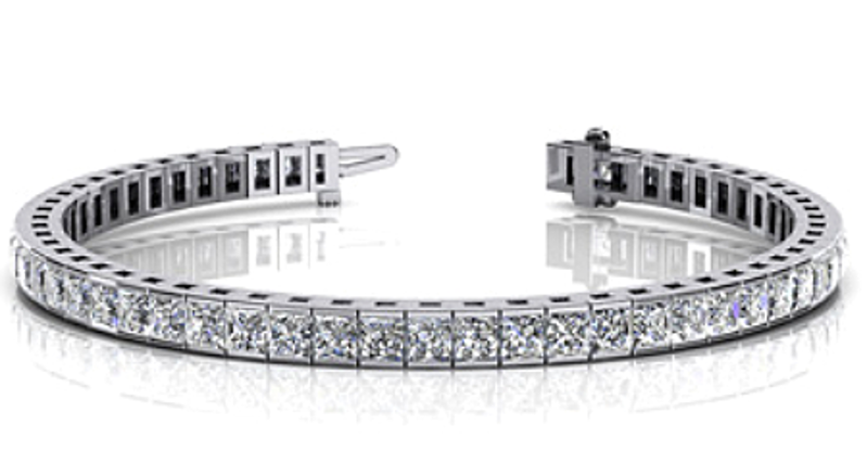 Picture of Classic Claw Set Diagonal Double Row Diamond Tennis Bracelet