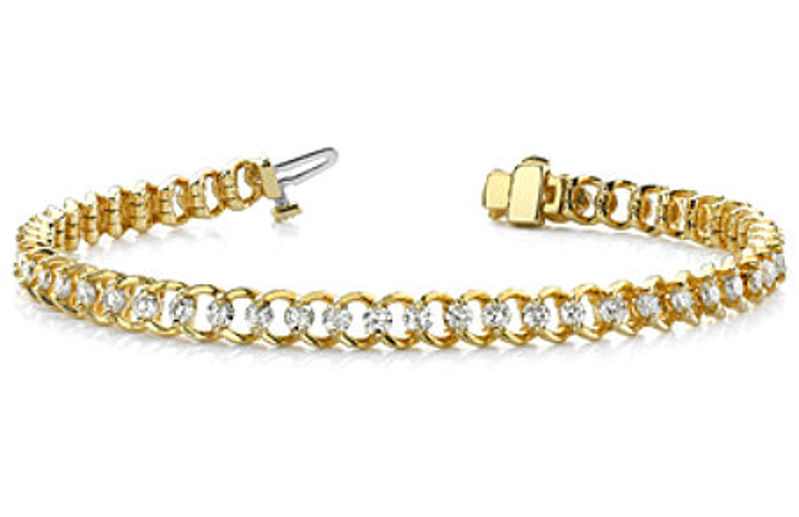 Picture of Classic Claw Set Half Ring Design Diamond Tennis Bracelet