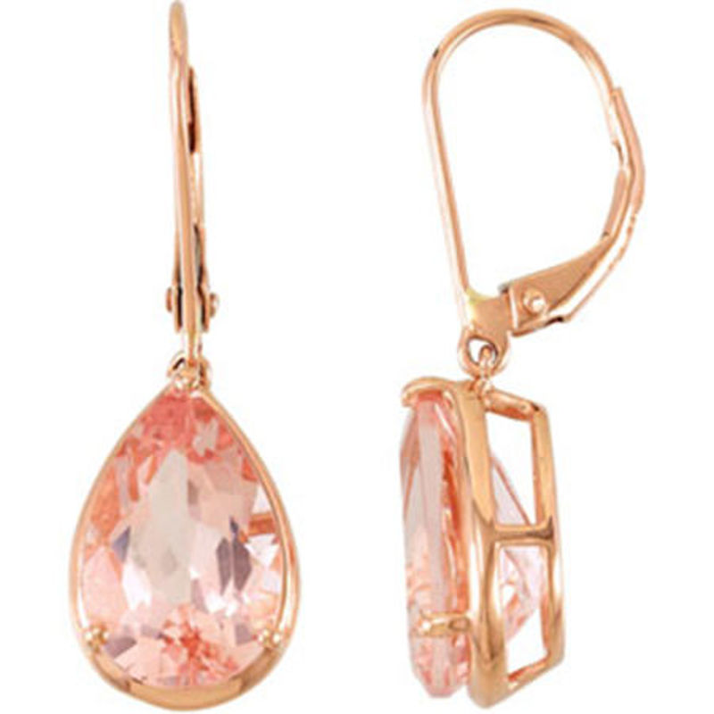 Picture of 14kt rose gold genuine morganite earrings