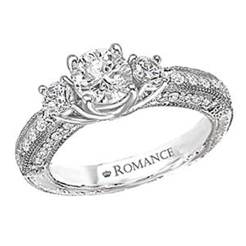 Picture of 3-Stone Semi-Mount Diamond Ring | Diamond Engagement Rings