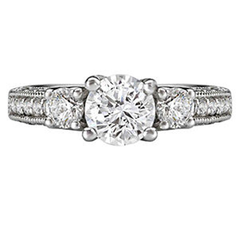 Picture of 3-Stone Semi-Mount Diamond Ring | Diamond Engagement Rings