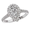 Picture of Pear Halo Semi-Mount Diamond Ring | Diamond Engagement Rings