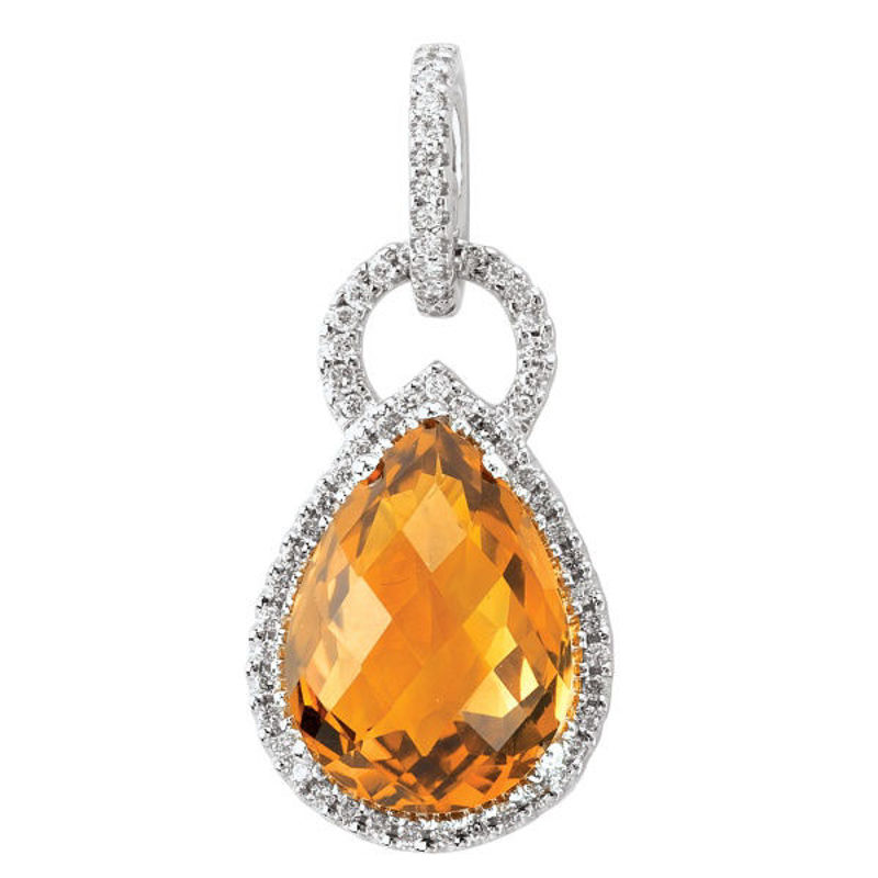 Picture of Ladies Citrine and Diamond Pendant