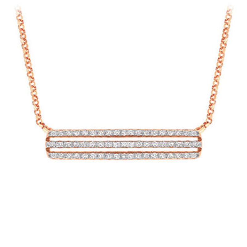 Picture of 14K Rose Gold Diamond Pendant set with 57 diamonds